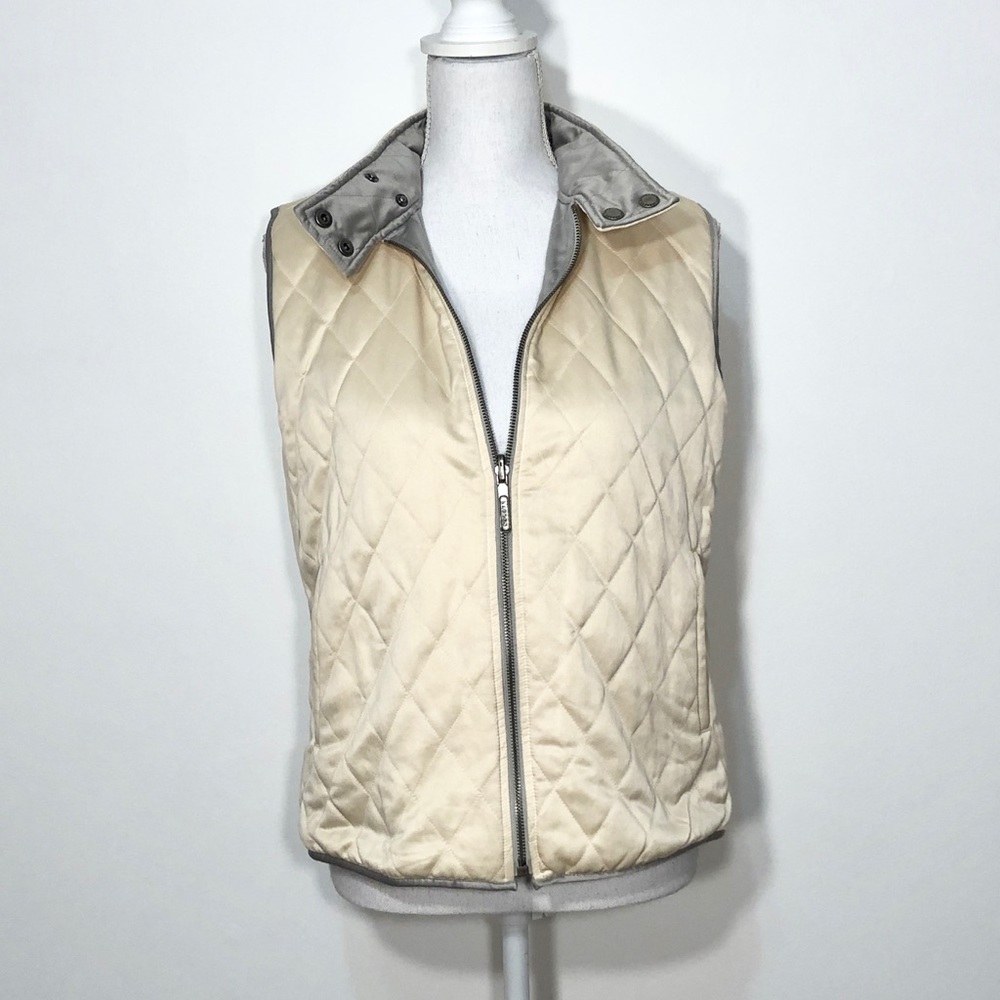 Lauren Ralph Lauren Reversible Satin Coat Vest